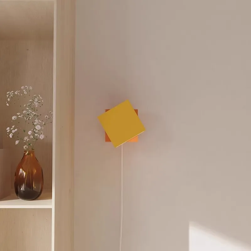 LED Rotatable Bedroom Bedside Wall LampCreative Living Room Background Wall Light Square Hallway Stairs Light