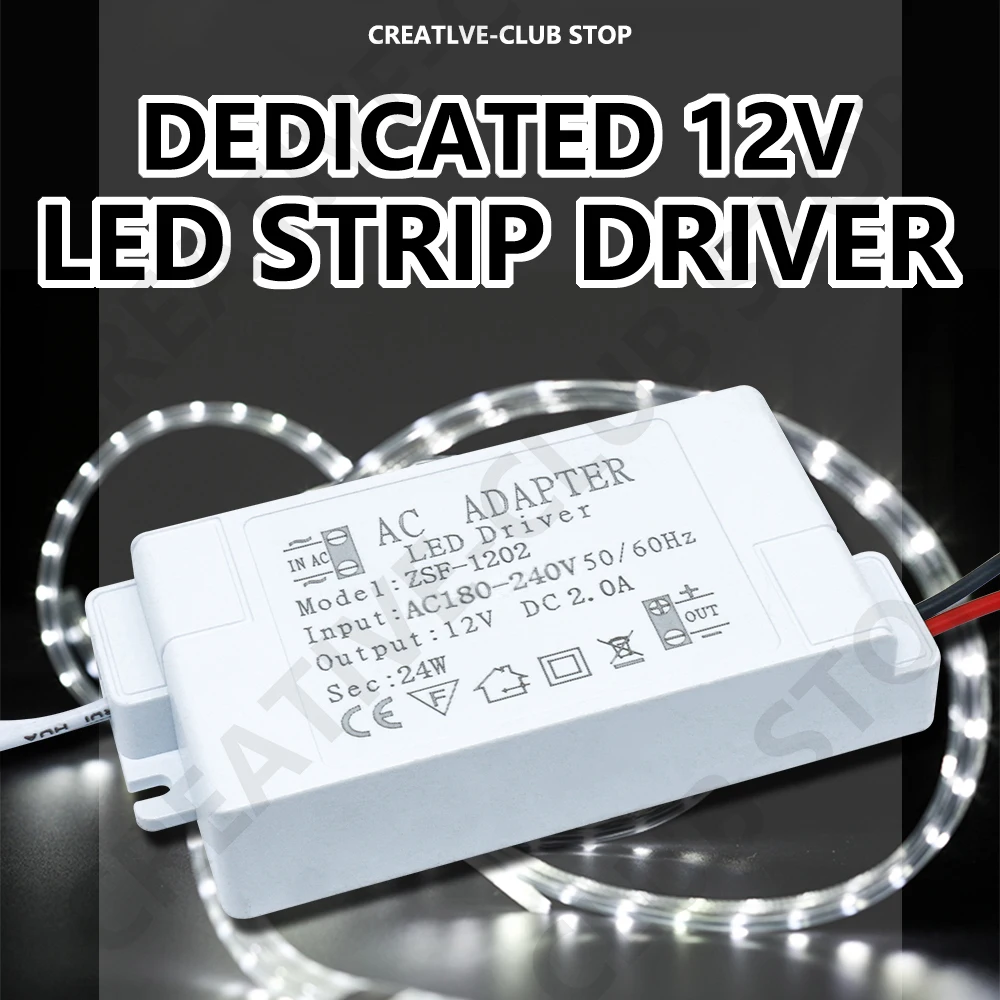 Home Improvement Power Supply Adapter DC 12 Volts Source LED Driver Lighting Transformer 6W12W 18W 24W 36W 48W 60W For Led Strip