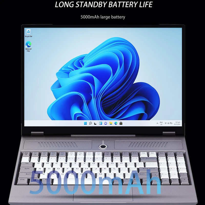 Keyboard mekanikal, dengan lampu latar 16 inci 2.5K Intel N5105 16GB RAM 1TB Windows10 Notebook Buka kunci sidik jari 2560*1600