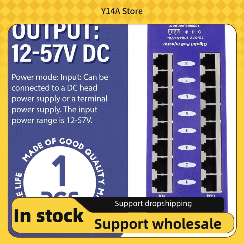 y14a-power-over-ethernet-injector-8-port-poe-gigabit-b-mode-for-mikrotik-ubnt-cctv-network-wall-mounted