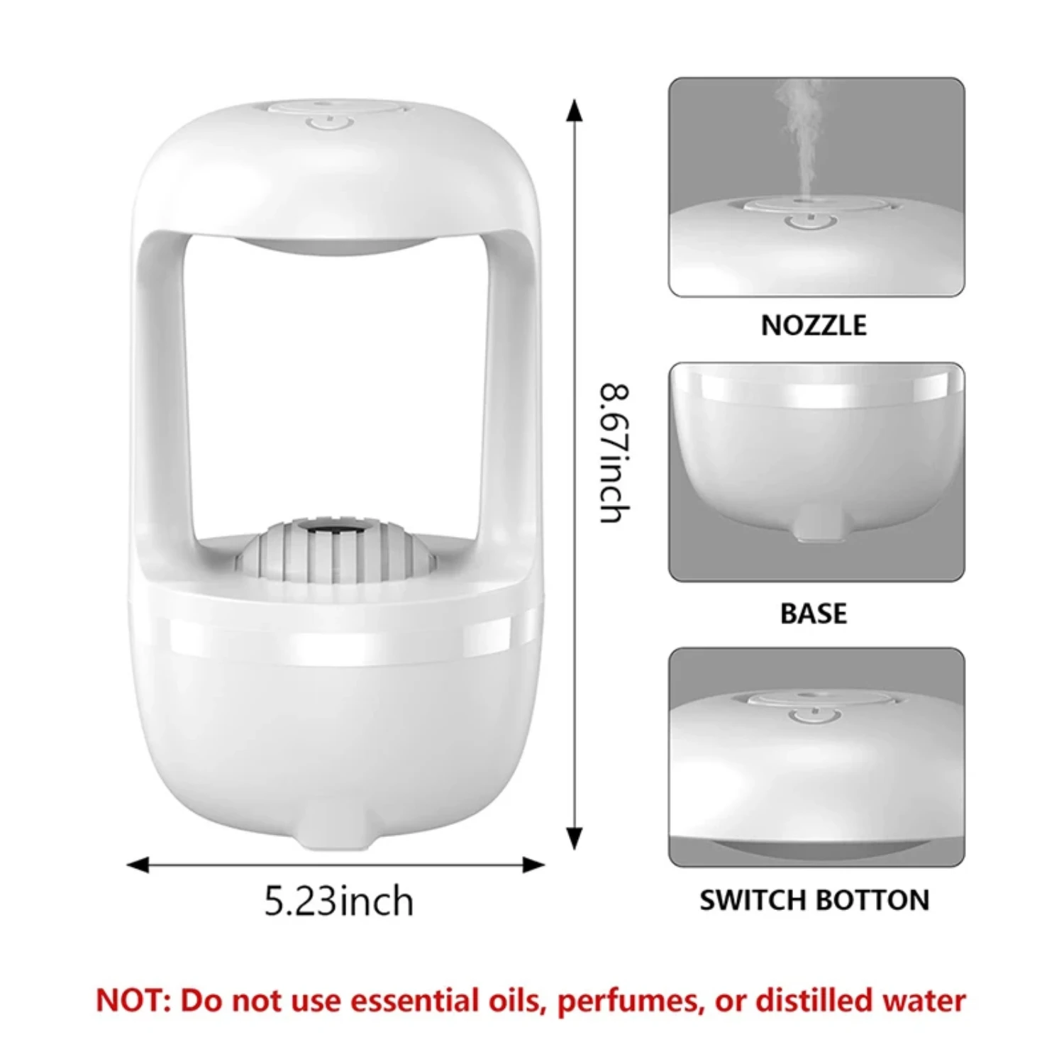 Anti-gravity Water Drop Backflow Office Desktop Aromatherapy Intelligent Humidifier