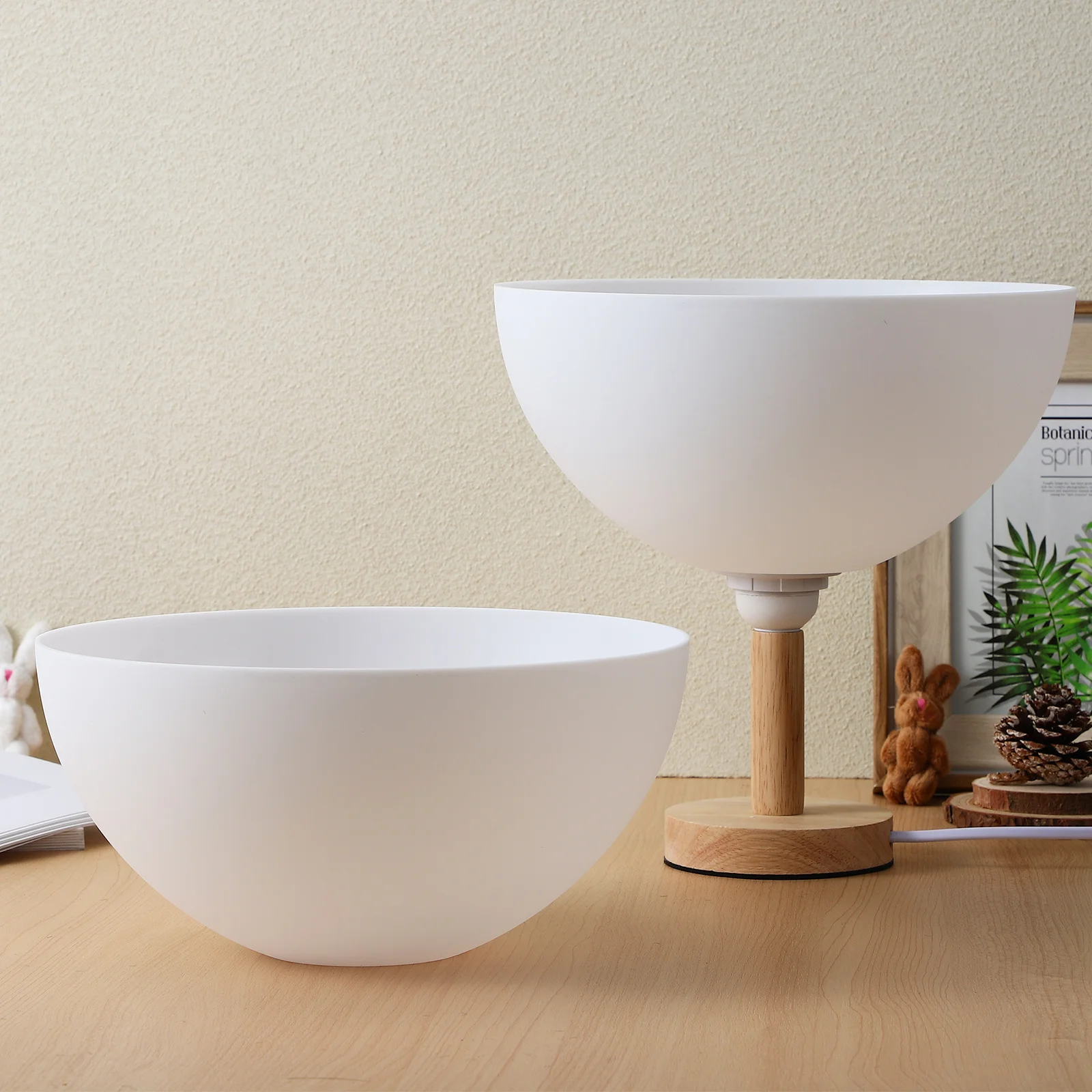 4 قطعة ظلال مصابيح الفطر الصغيرة شكل وعاء البلاستيك غطاء مصباح أرضي استبدال ضوء الناشر لمصابيح المكتب