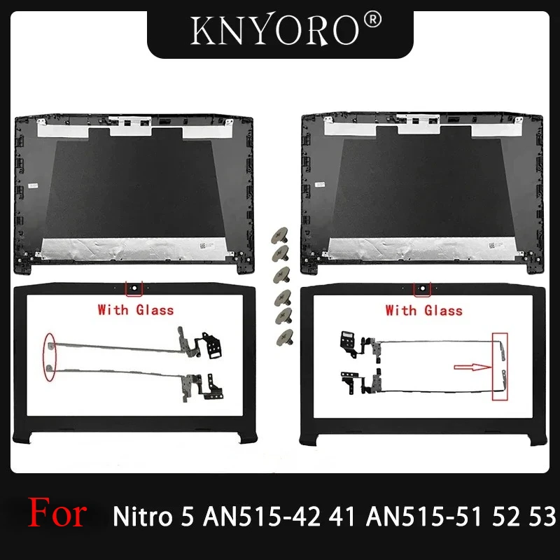 

Оригинальный новый чехол для ноутбука Nitro 5 AN515-42 AN515-41 AN515-51 AN515-52 AN515-53, задняя крышка ЖК-дисплея, передняя рамка, чехол с петлями для ЖК-дисплея