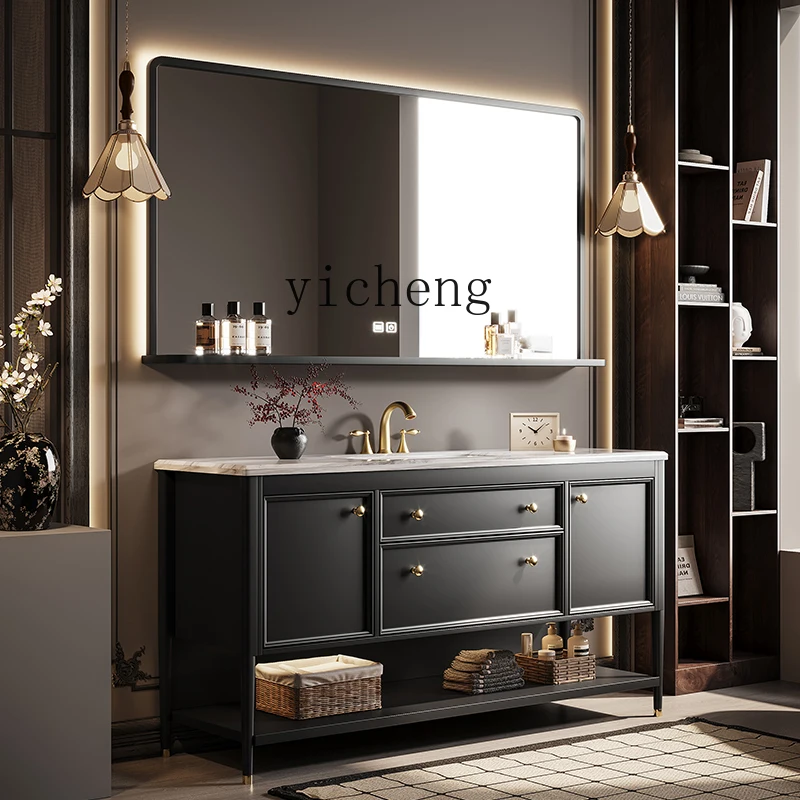 

ZK French Retro Bathroom Cabinet Set Washroom Sink Cabinet Smart Mirror home decoration accessories