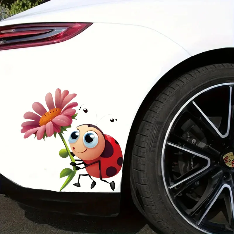 Car Vinyl Decal Ladybug Pattern Sticker Waterproof Removable for Car Motorcycle Laptop Auto Body Decoration