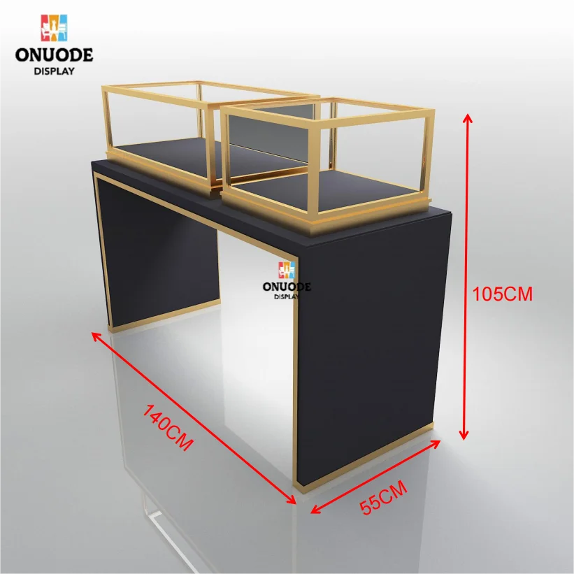 ตู้โชว์เครื่องประดับแบบกำหนดเองได้ ตู้โชว์เคาน์เตอร์พร้อมไฟ LED สำหรับร้านนาฬิกา ตู้โชว์เครื่องประดับกระจก