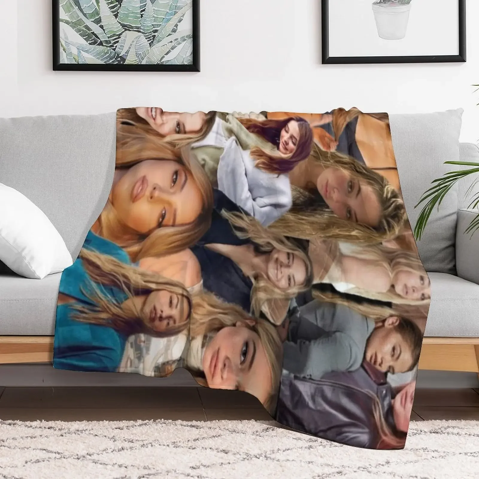 مادلين كلاين مونتاج رمي بطانية أريكة سرير مفرد عتيق لبطانيات الشتاء