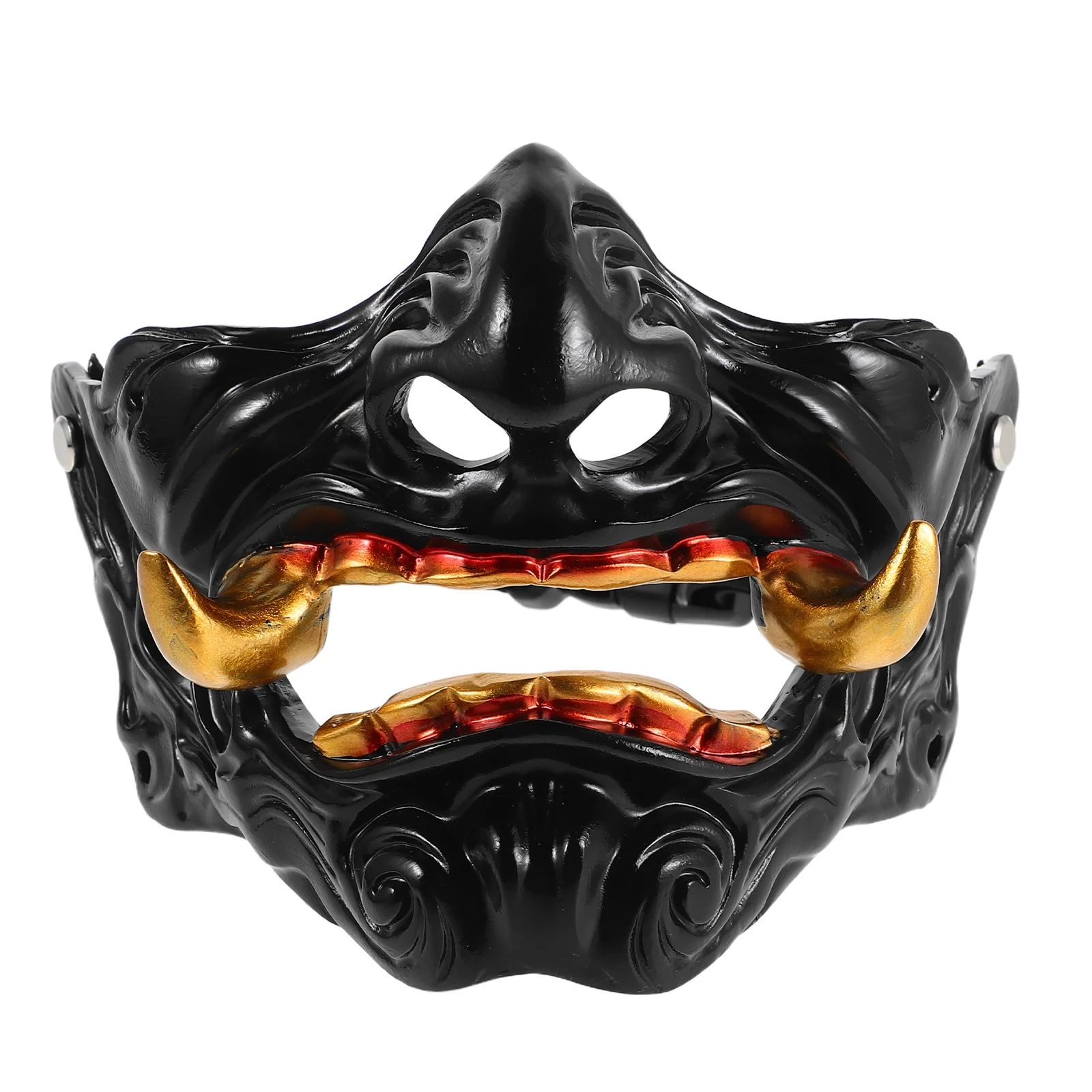 

Japanese Oni Hannya Half Face Scary Samurai Demon Mask Halloween Party Cosplay Costume Photo Prop for Adults