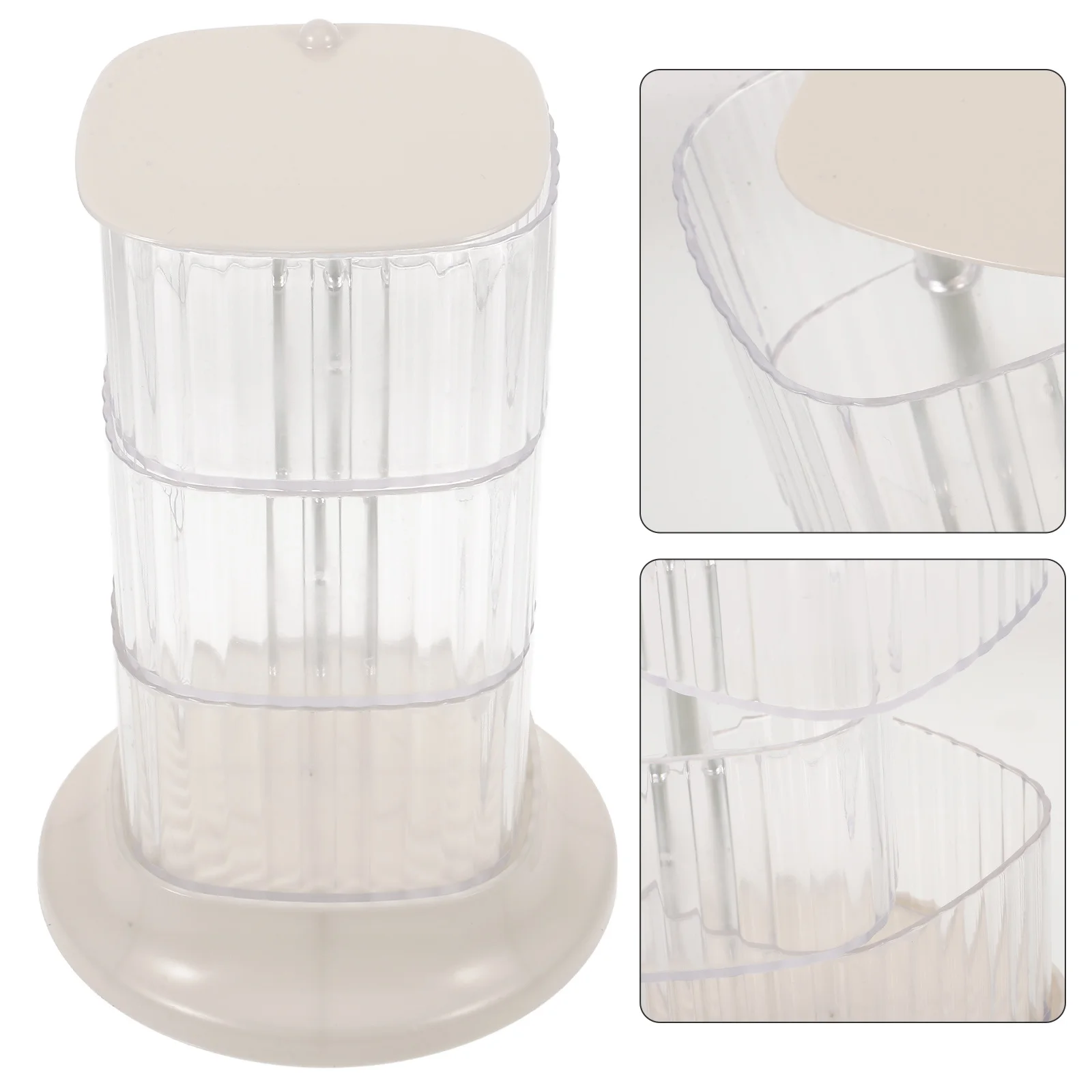 منظم مجوهرات دوار متعدد الطبقات صندوق تخزين شفاف أقراط قلادة سوار عرض موقف هدية للنساء