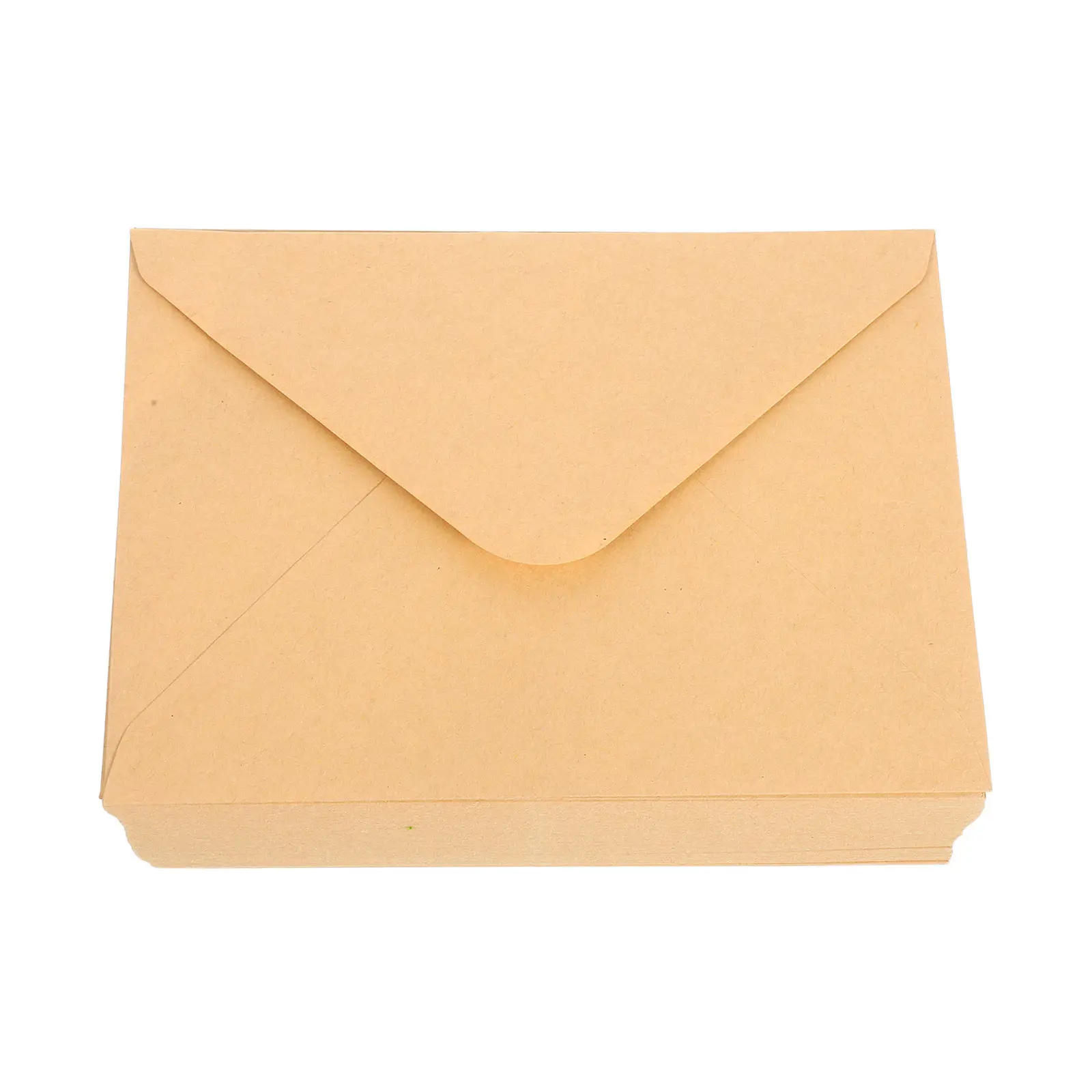 100Pcs Brown Kraft Paper V-Flap Envelopes Moisture Activated Seal for Wedding Invitations Greeting Cards Thank You Notes Photos