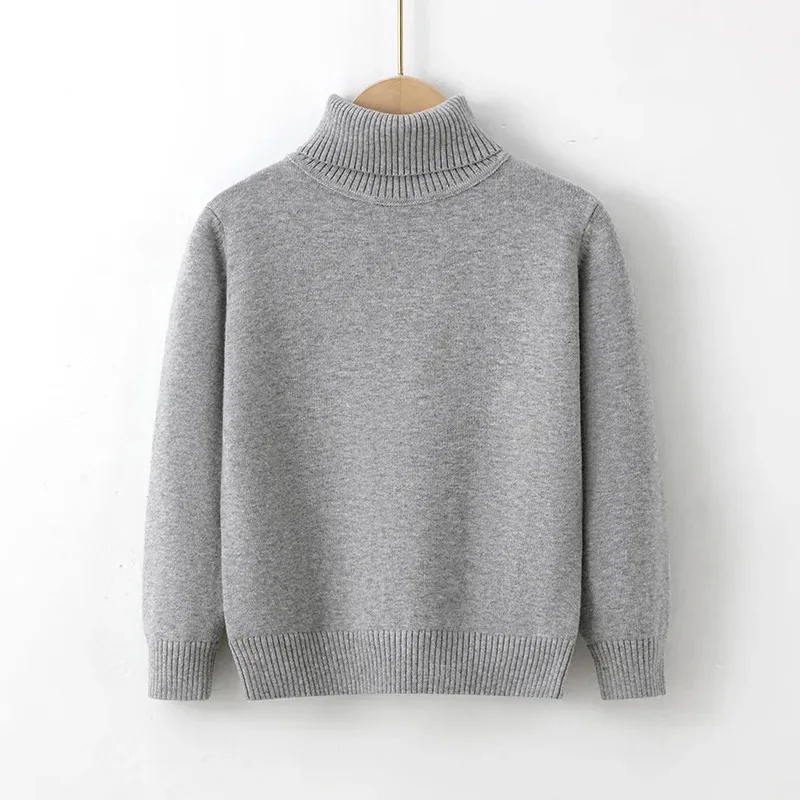 Maglioni per bambini autunno e inverno nuova linea di puro cotone ragazzi e ragazze pullover per bambini maglione a collo alto con fondo