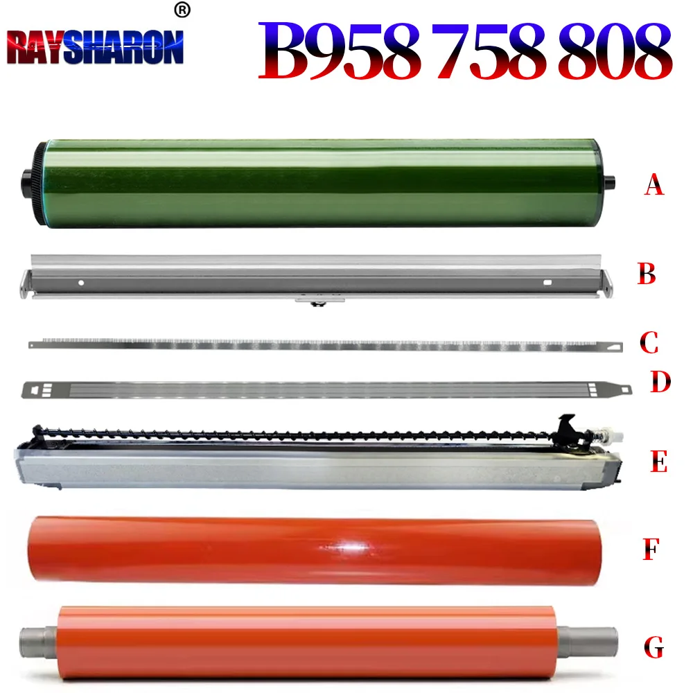 OPC Drum Cleaning Blade Charge Unit Charge Grid Fuser Fixing Film Pressure Roller For Konica Minolta B958 B758 B808 808 958 758