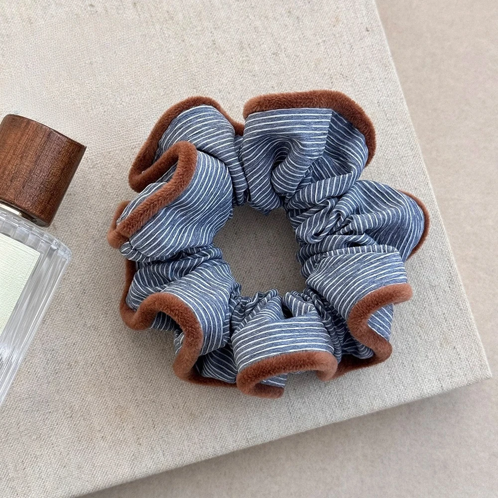 

Korea Fashion Retro striped Scrunchie Women Girls Elastic Hair Rubber Band Accessories Tie Hair Ring Rope Headdress Headwear