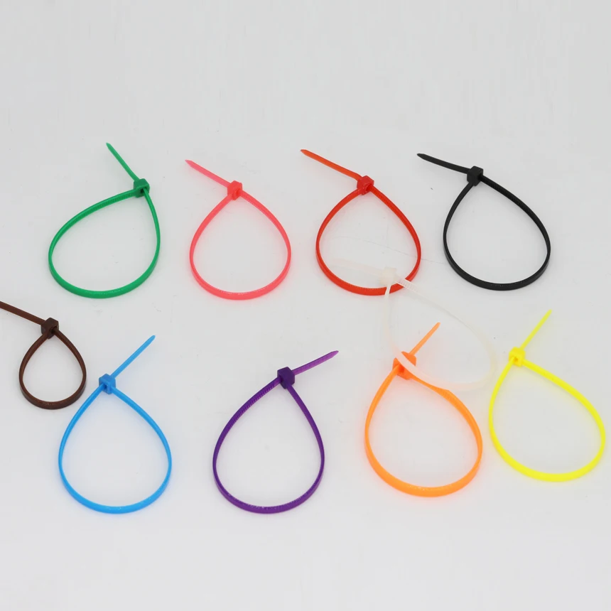 Image 3: 4 5*150/200/250/300/350/400/500mm 2.7/3.6/4.8mm largeur couleur auto-verrouillage Nylon plastique sangle enveloppement Ziptie Bundle attaches serre-câbles
