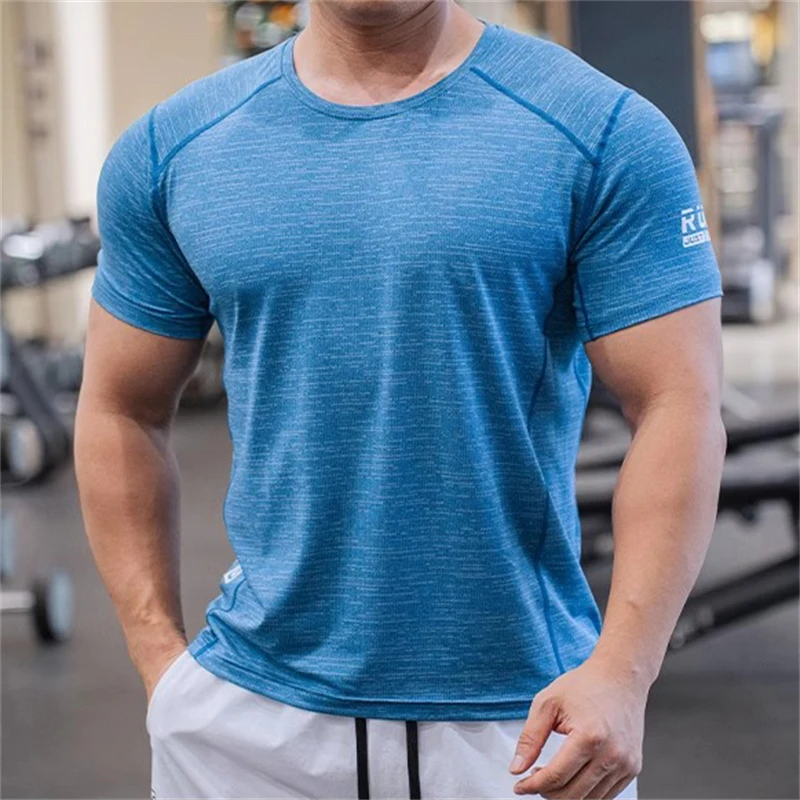 Men\'s Casual Short Sleeve Tops Loose Sports T-shirts Running Fitness Breathable T-shirt O Neck Tees Male Summer Quick-dry Tshirt