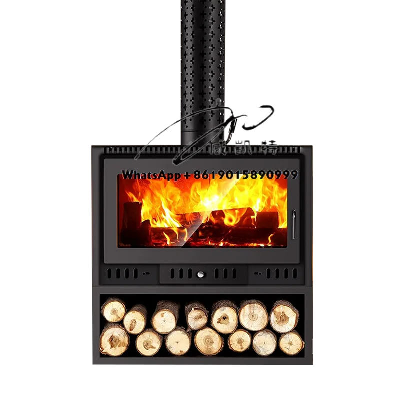 Hot Selling True Fire Wood-Burning Indoor Stove  Modern Cast Iron Fireplace  High-End Real Wood Fire