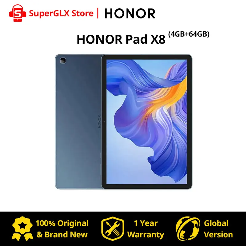 Tablet de Tela Grande Proteção Ocular Ultra Fino Android 12 Wi-fi Mtk8786 Octa-core 10.1 Versão Global Honor-x8 hd