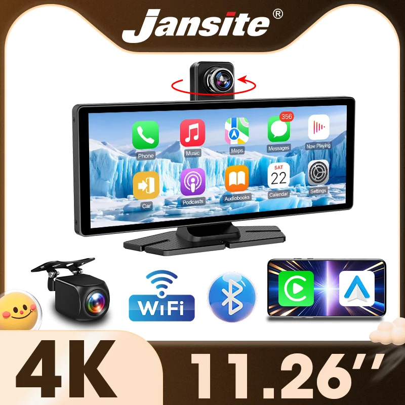 

Carplay Android Auto 4K Dual Dash Cam Камера заднего вида Мультииндийный плеер GPS Ночное видение Автомобильный видеорегистратор Монитор Видеорегистратор на приборной панели