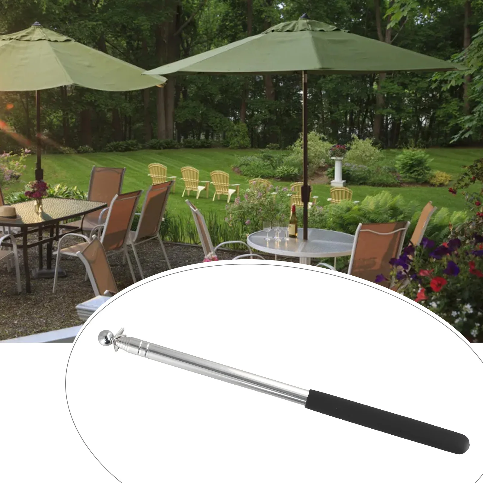 1.6m Telescopic Flag Pole Extendable Windsock Pointer Portable Flag Pole Stainless Steel Material Retractable Design