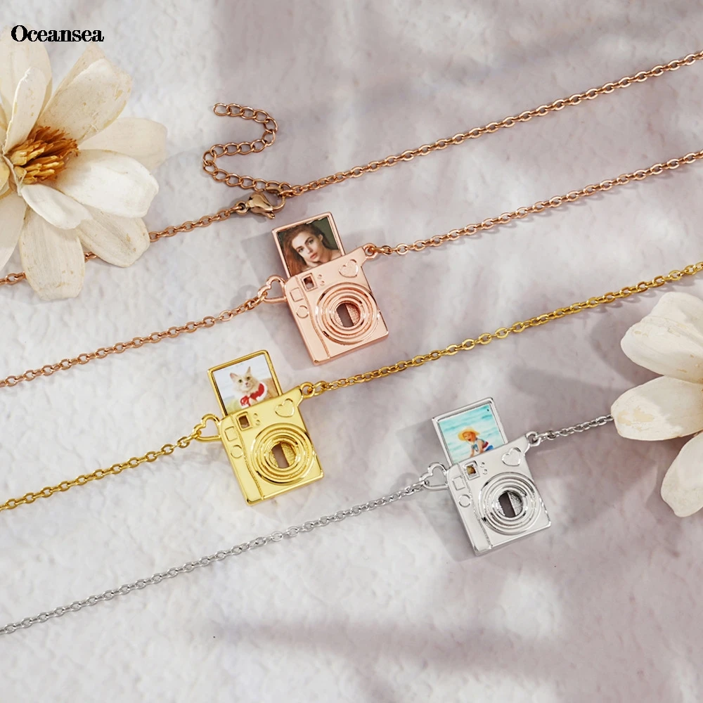 

Custom Photo Necklace with Camera Shaped Necklace Personalized Photo Pendant Necklace Jewelry Gift 2025 Drop ship