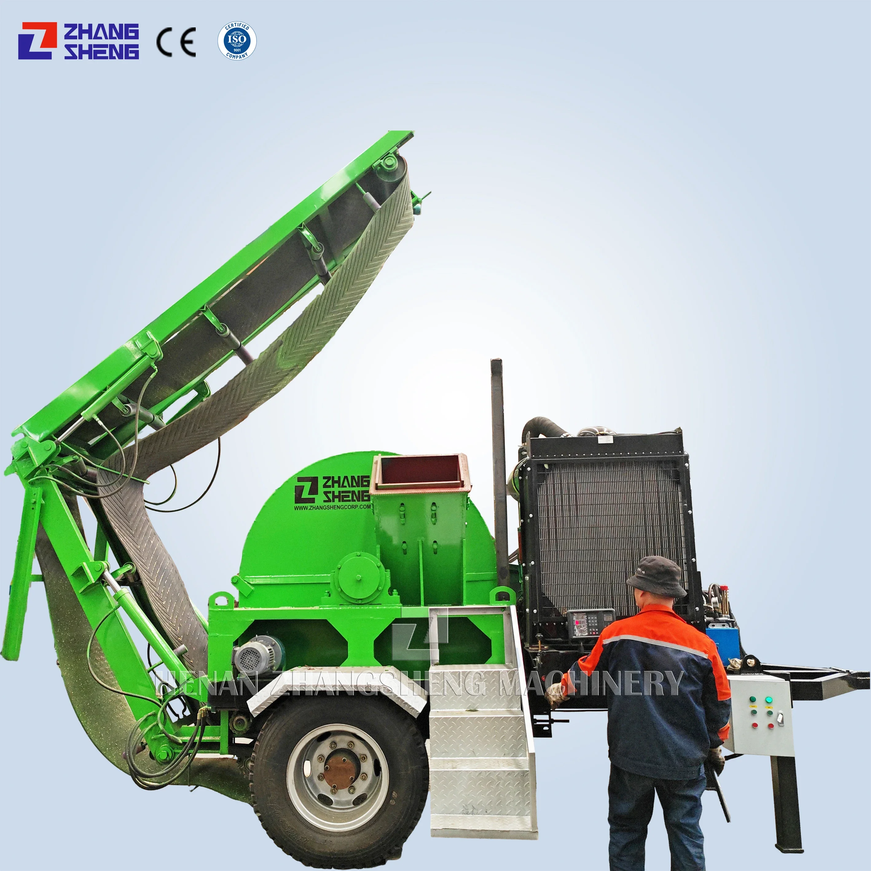 wood crusher shredder  mobile crusher forestry machinery zhangsheng wood comprehensive crusher