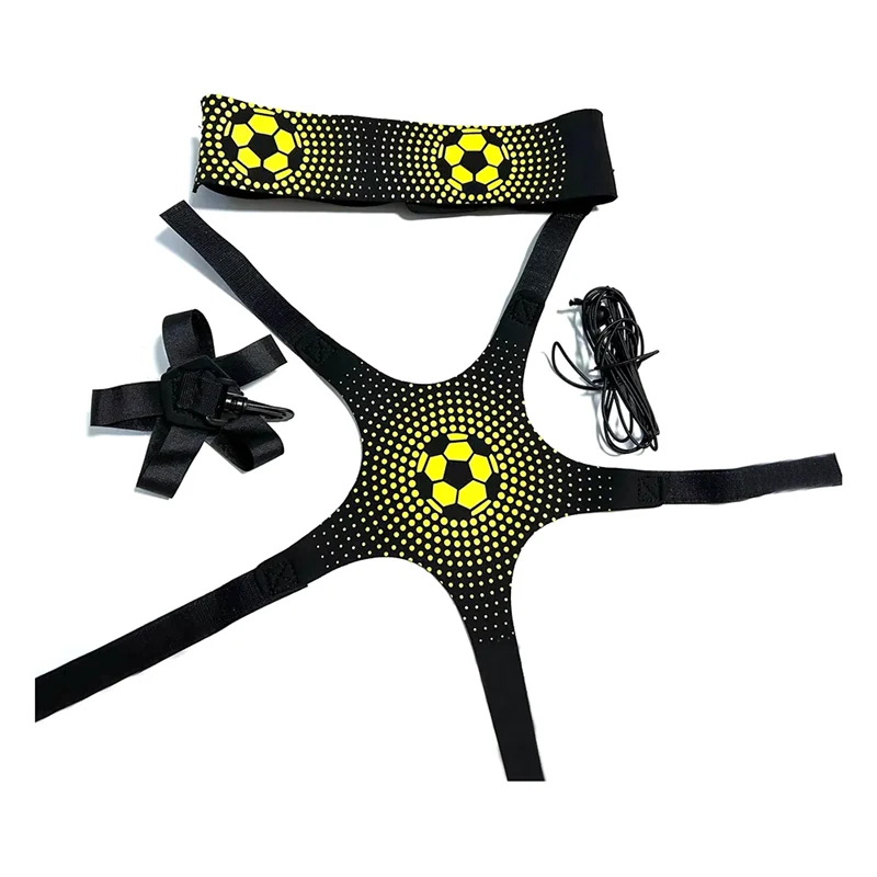 Y67A-サッカーキックベルト調節可能なウエストベルトパス受信制御ボール子供のためのトレーニング黒黄色