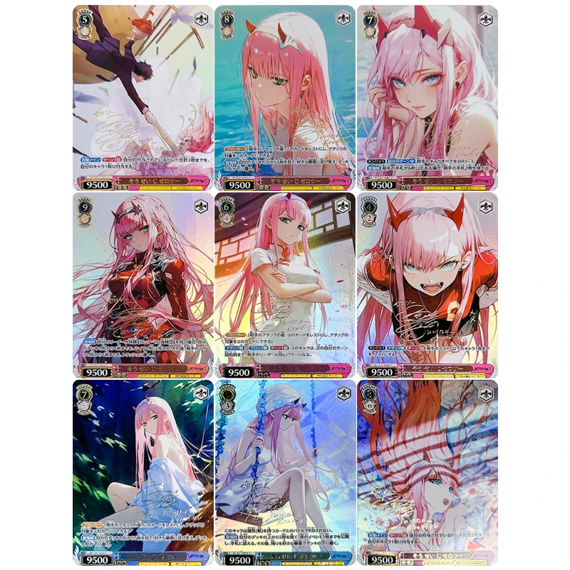 Japanese Anime Goddess Story Characters Zero Two Diy Flash Cards Collection Cards Christmas Birthday Gifts Children's Toys