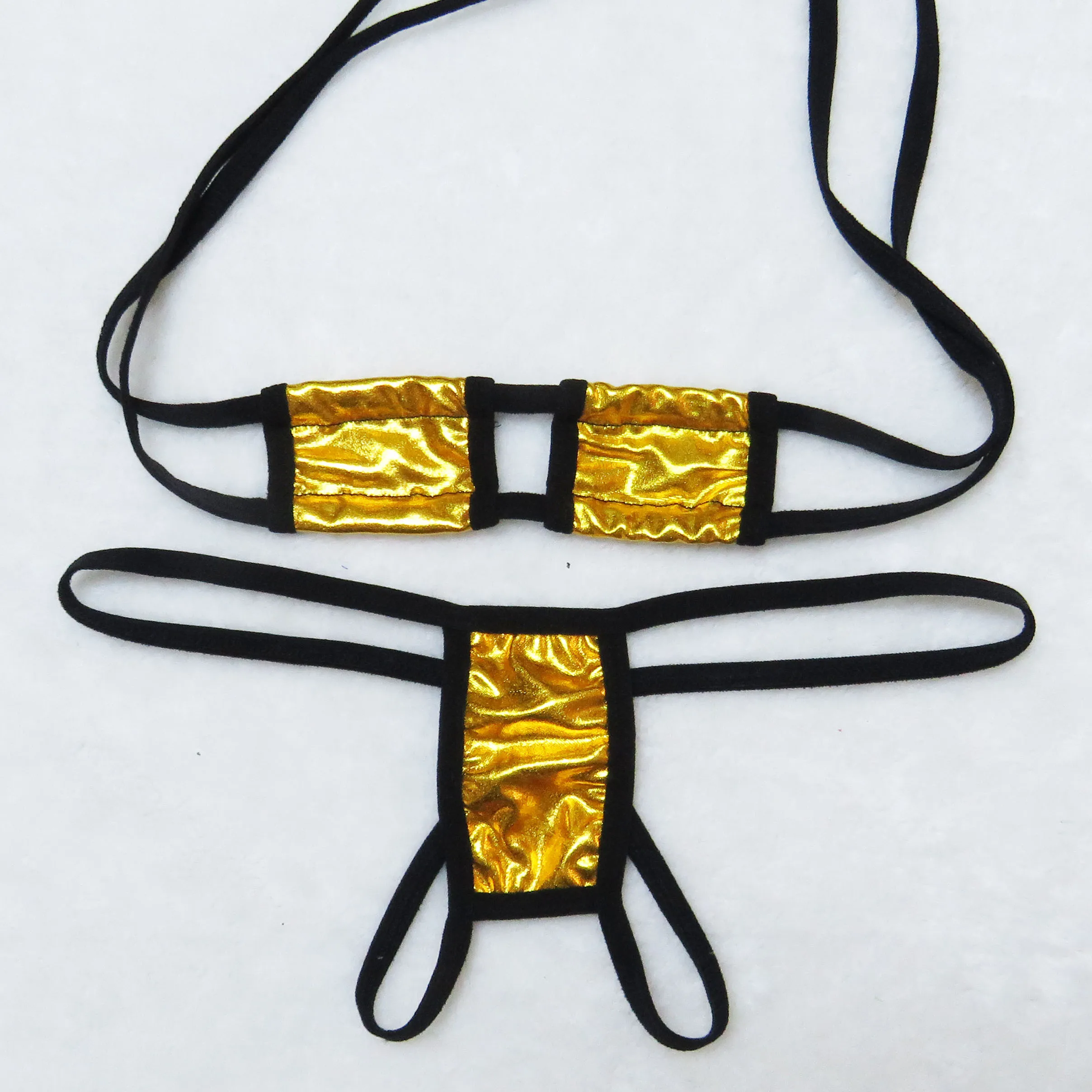 Sexy Lingerie 2 Piece Halter Neck Bikini Lingerie Set Mini Bikini Open Micro Bra Top Briefs Panties for Women - Image 6