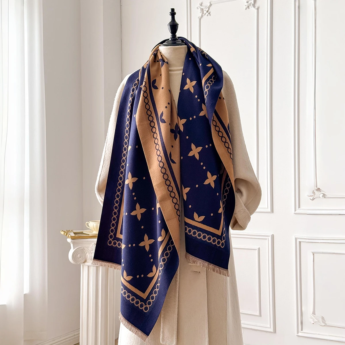 

Luxury Cashmere Scarf Winter Women Pashmina Shawls Warm Blanket Wraps Female Foulard Bandana Brand Thick Scarves Hijab New