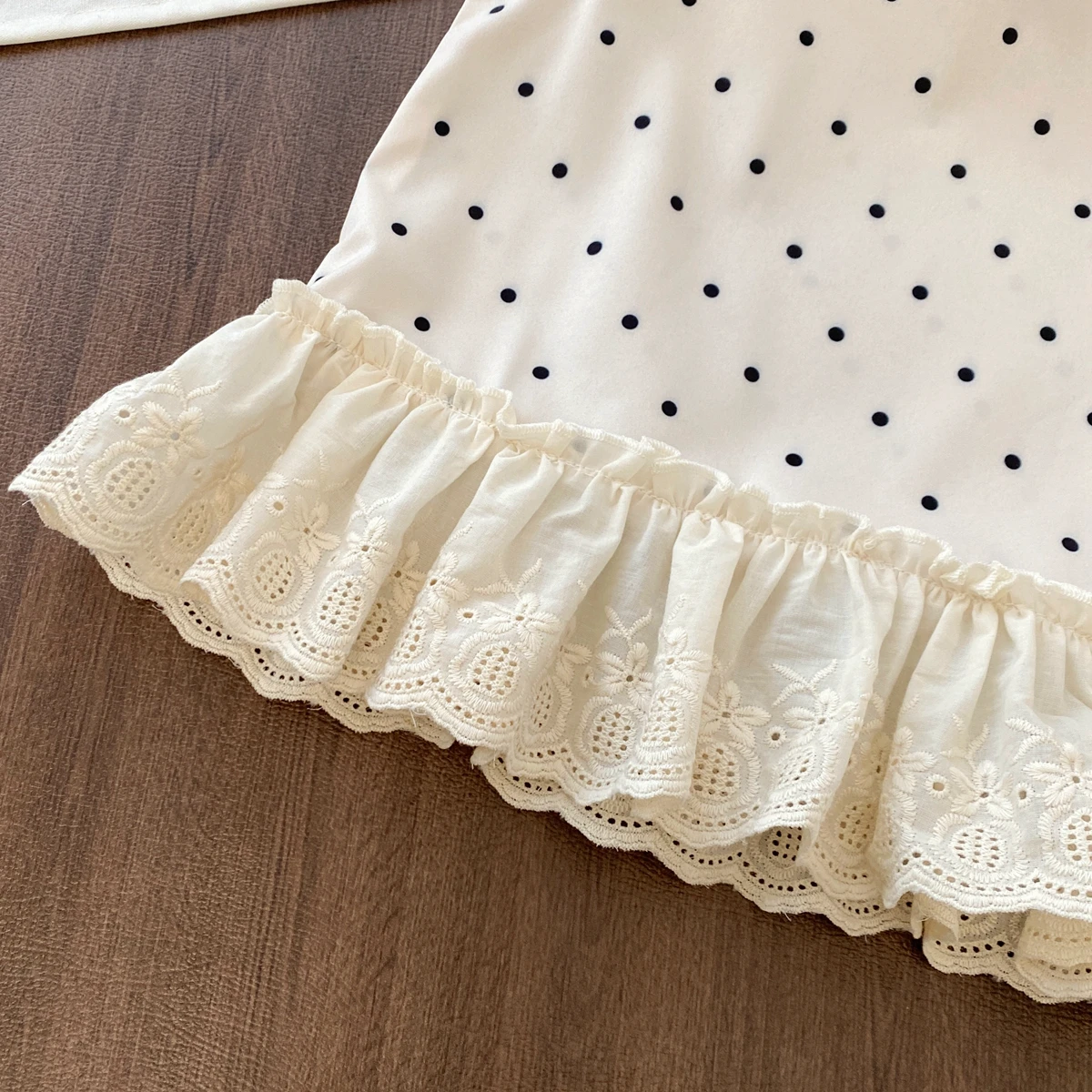 Sommer-Kinderanzug Neue Mode Ärmellose Polo-Spitzenweste Weite Hose 2-teiliges Set Koreanische Kinderkleidung – Detail 5