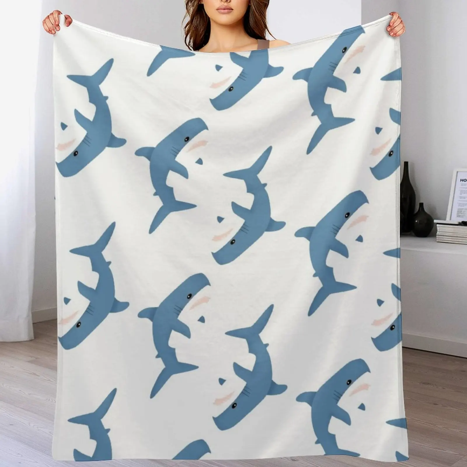 

Blahaj Throw Blanket Thins Custom Warm Single Blankets