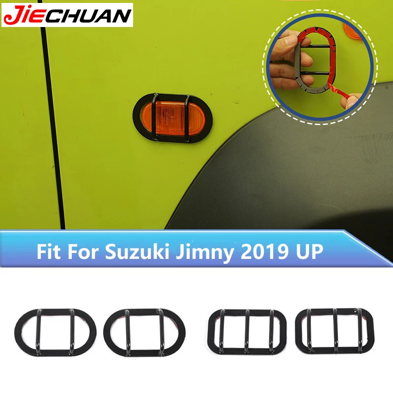 

JIECHUAN Metal Car Fender Turn Signal Light Decoration Protective Cover Fit For Suzuki Jimny 2019 Up,Car Lampshade Accessories