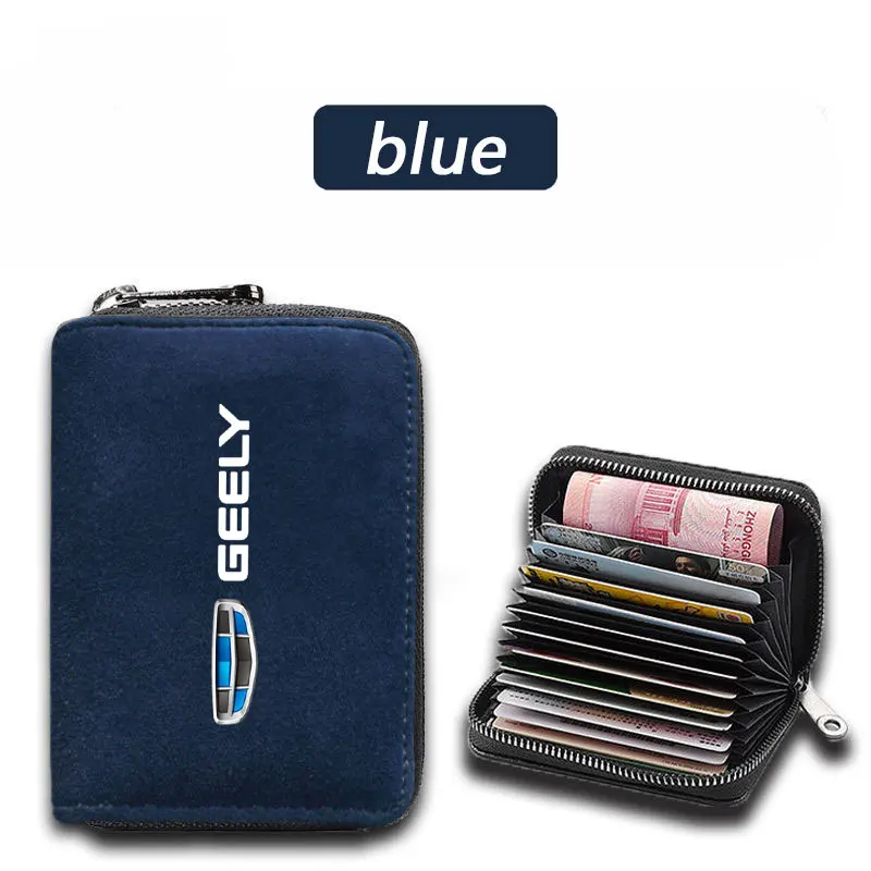 Car business card holder ID Cards Pouch Case Bag Wallet For Geely geometry C Emgrand Gx3 Ec7 Atlas Coolray Cross X6 Accessories