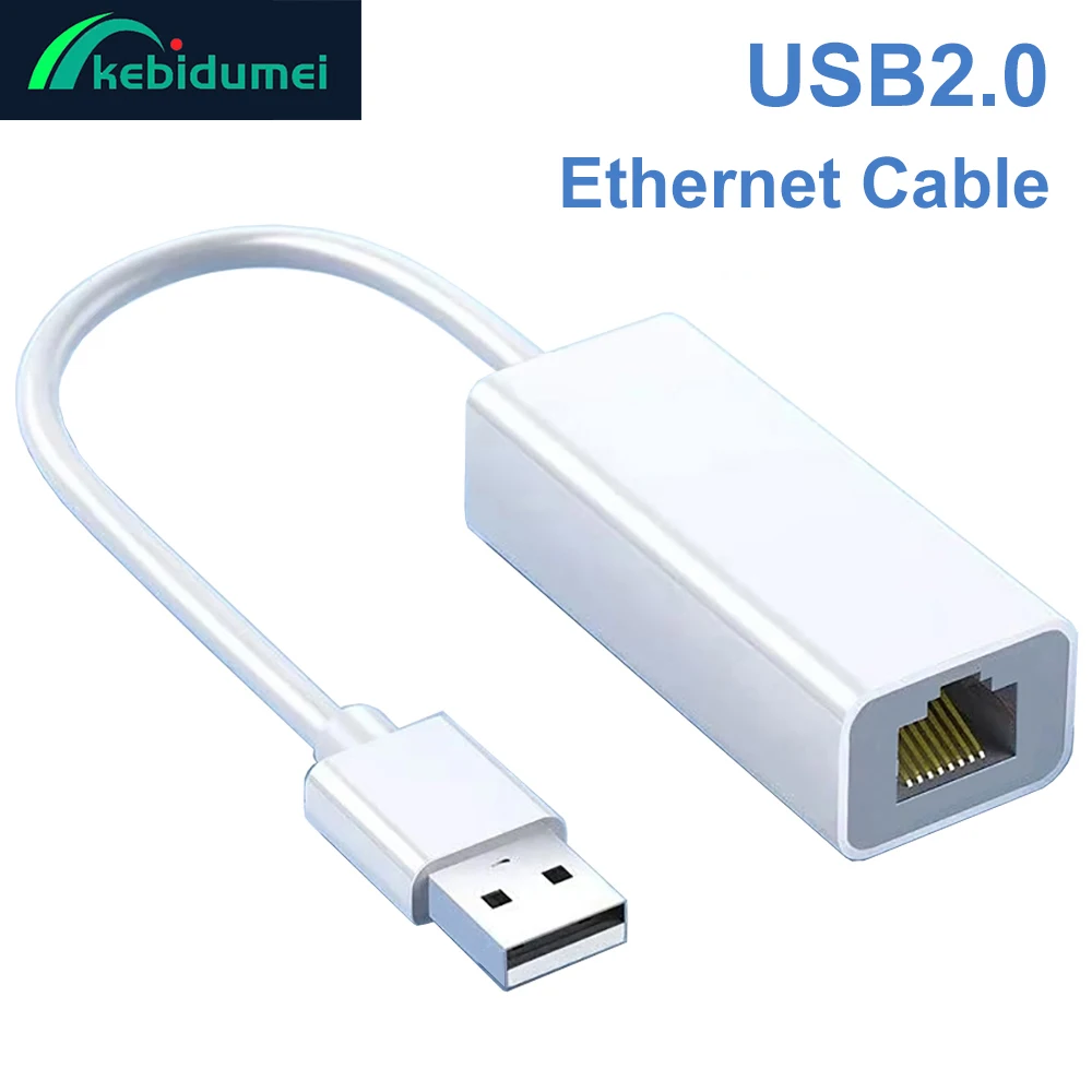 Kebidumei USB 2.0 to RJ45 Ethernet Cable Splitter Extend Adapter Micro USB Wired Network Card for Tablet Laptop PC Window XP 7 8