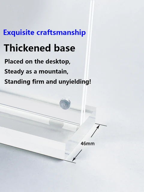 A4/A5/A6 Acrylic Crystal Clear Price Tag Clip Sign Card Holder Table Desk Top Menu Display Label Racks Phone Frame Stand 4