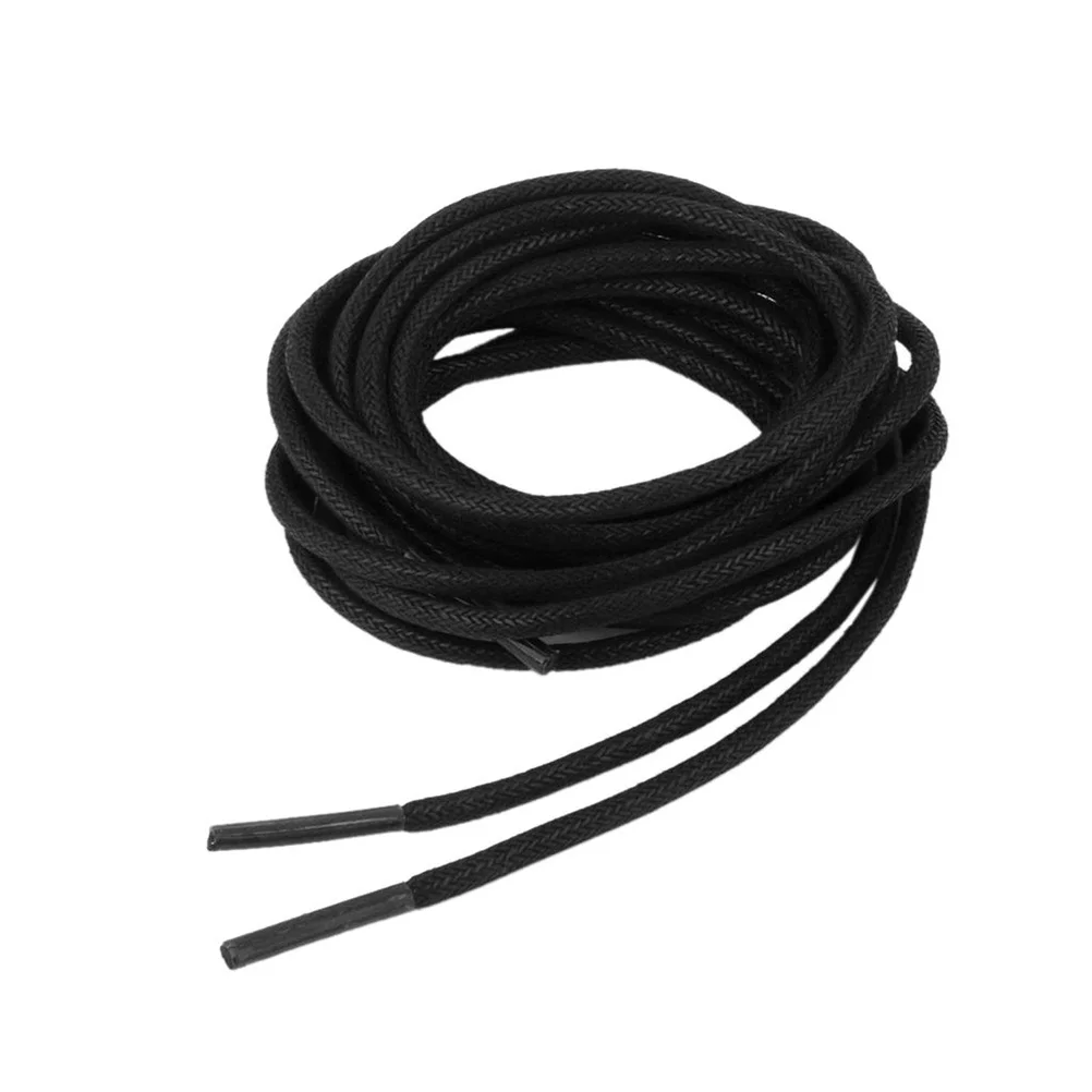 

3mm Waxed Cotton Round Shoelaces Black Laces Brogues Shoes (Black) Waxed Shoelace Brogues Shoelace Waxed Cotton Shoelace