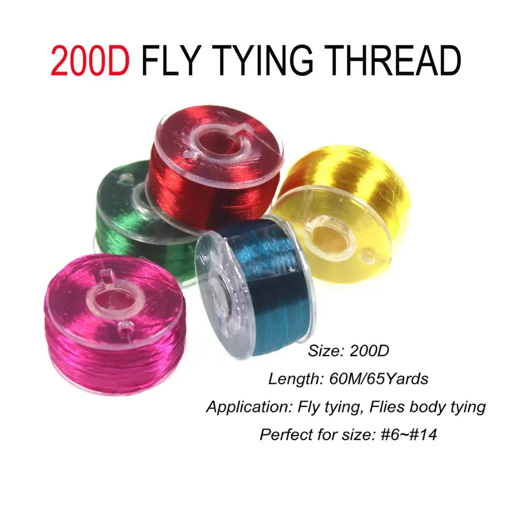 Wifreo Set of 25pcs Pro Fly Tying Thread Floss For 6-14 Flies Trout Bass Fly Tying Material 200Denir Hybrid Filaments Tying line