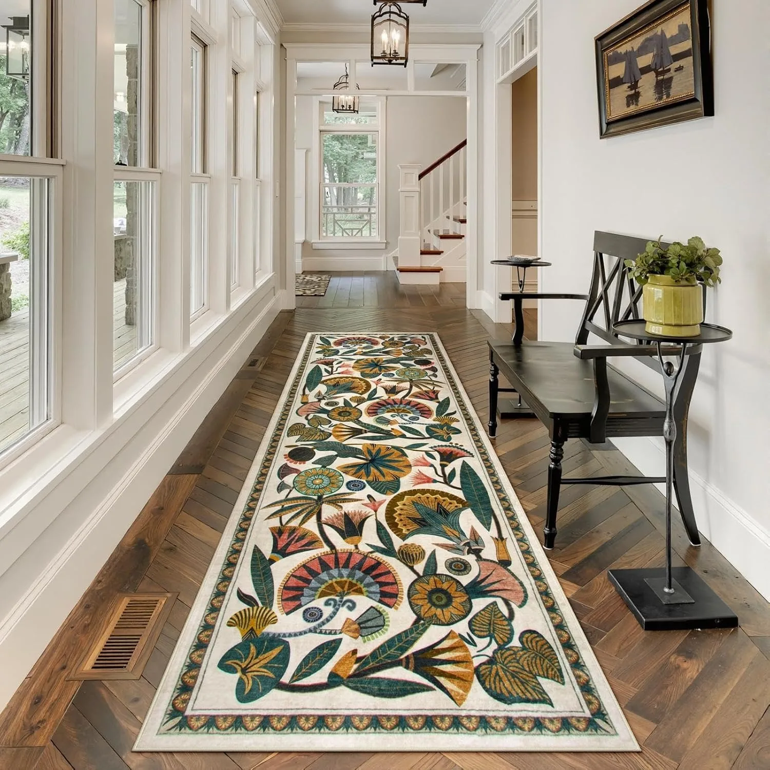 

Tropical Rainforest Floral Machine Washable Hallway Carpet Rugs for Kitchen Floor Mat Bathroom Balcony Carpets Anti-slip Ковер