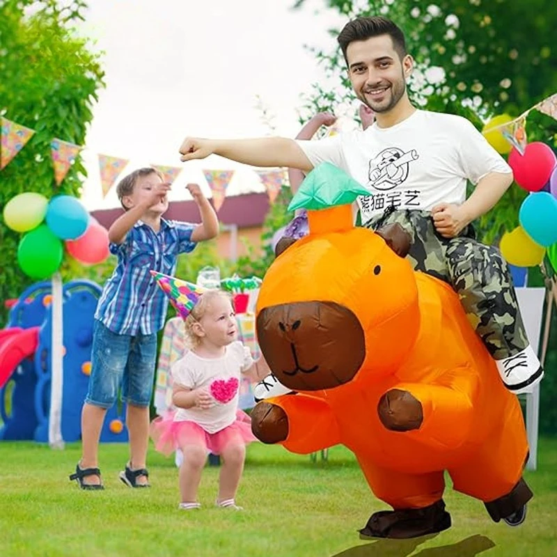 كابيبارا نفخ الزي ركوب كابيبارا الجدة لعب الأدوار زي هالوين حفلة فستان التميمة نفخ البدلة