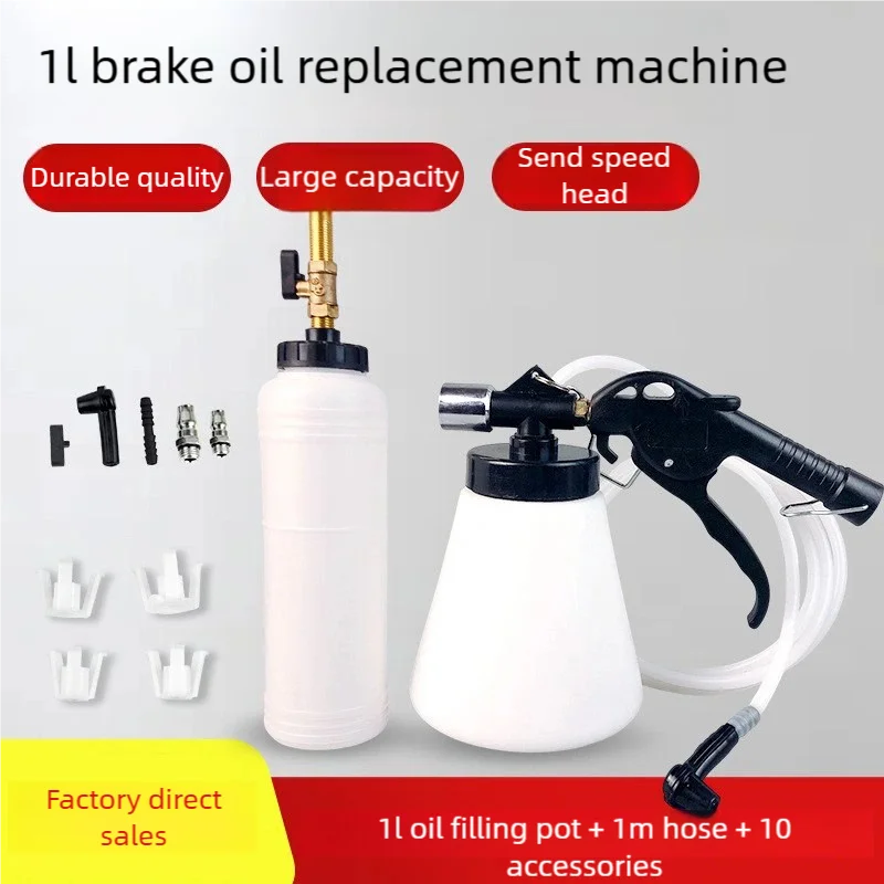 Kit de purga de frenos de 1L/0,75L, bomba de líquido hidráulico, tanque de purga de cambio de aceite con tubos para reparación de automóviles/camiones/motocicletas