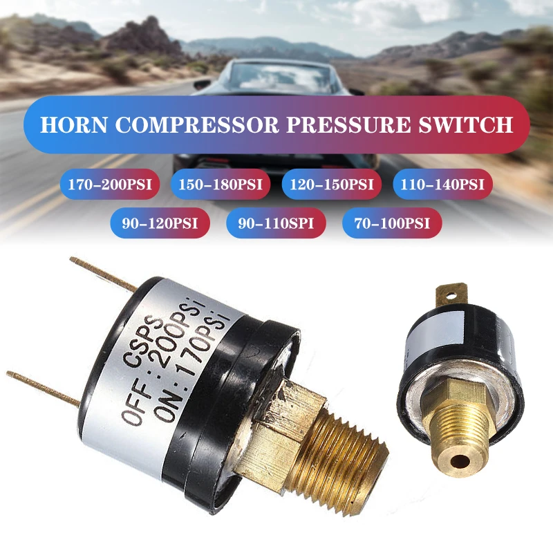 12V 3.5A Pressure Switch 70-200 Psi Train Car Horn Pressure Switch Valves Switch Air Compressor Pressure Control Switch  Duty