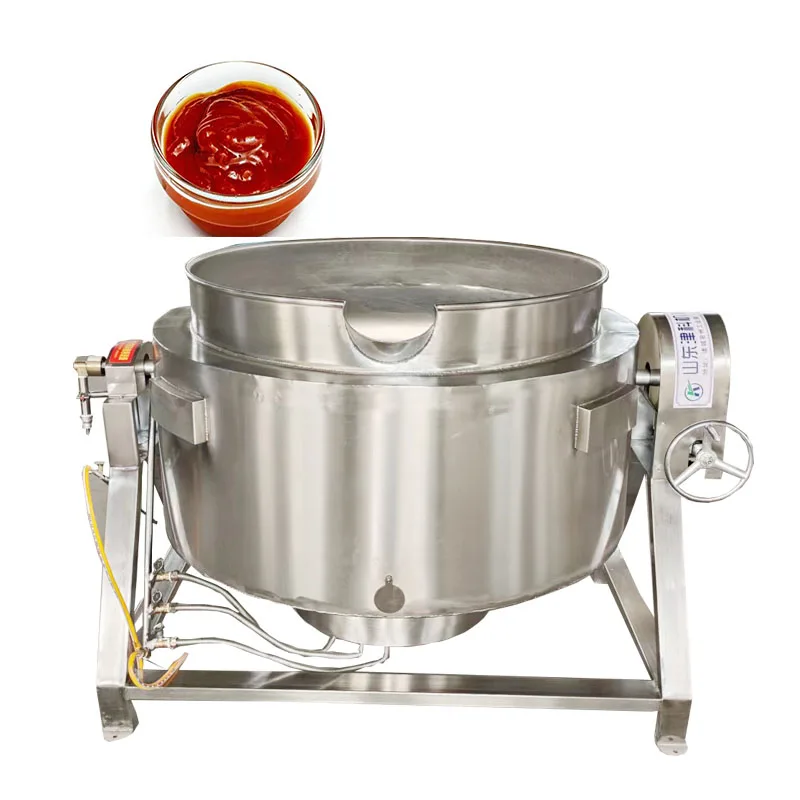 

Electric Stainless Steel Cook Pot Water 200l 500l Agitator Tilting Steam Vertical Oil Jacket Heat Kettle