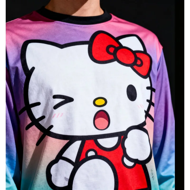 

MOTO-3D printed Sanrios Kawaii Hello Kitty long sleeved T-shirt top