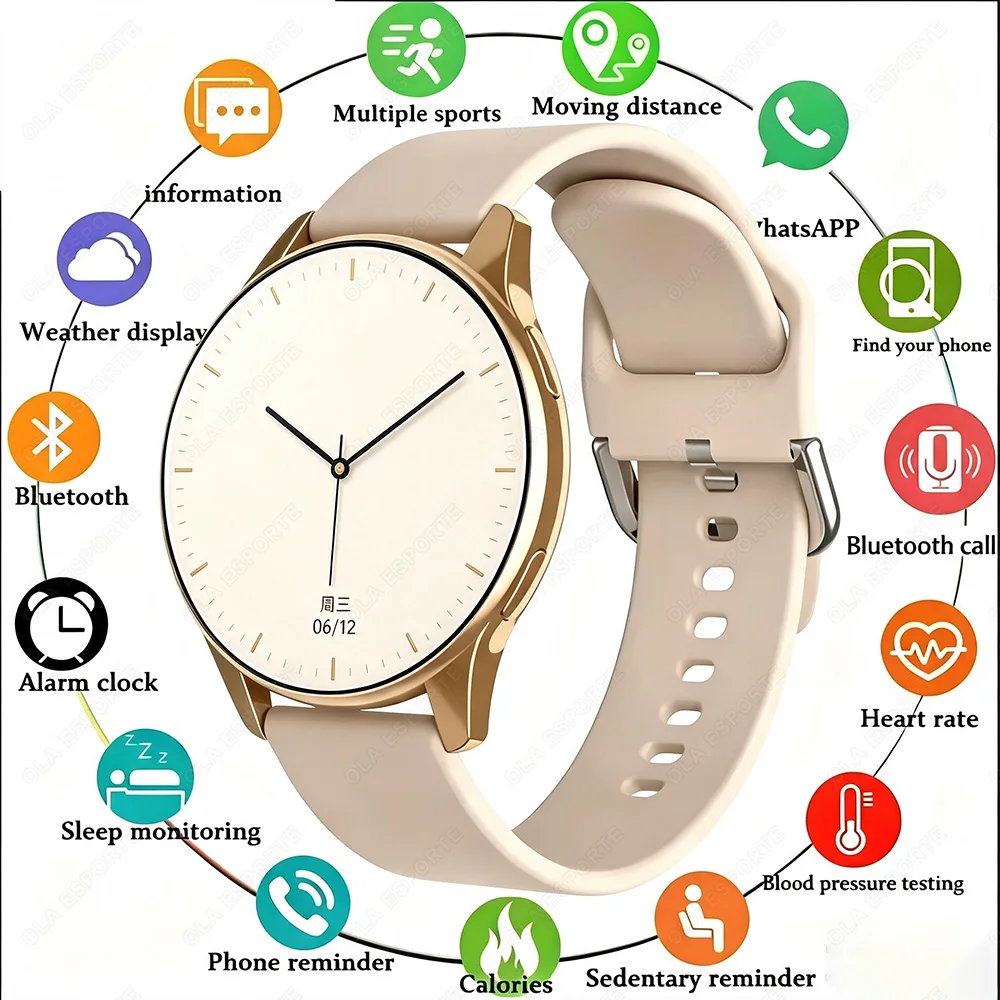 Nouvelle montre intelligente pour femmes 2025, appels Bluetooth, montres pour femmes, sport, étanche, surveillance de la fréquence cardiaque et du sommeil, montre intelligente pour femmes, cadeau idéal Ht22