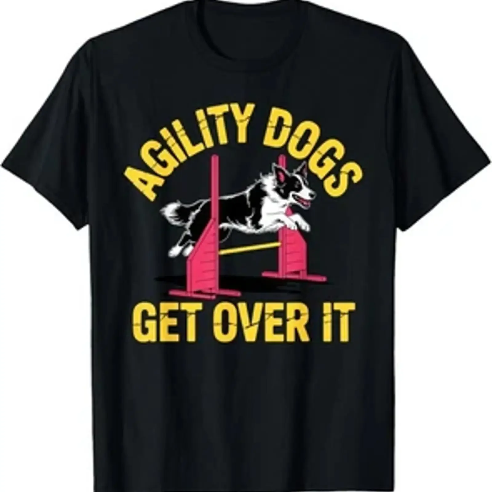 Dog Agility Art Training Handler T Shirt vintage Washed Casual Top For Everyday Wear Stylish fashion graphic Stretched