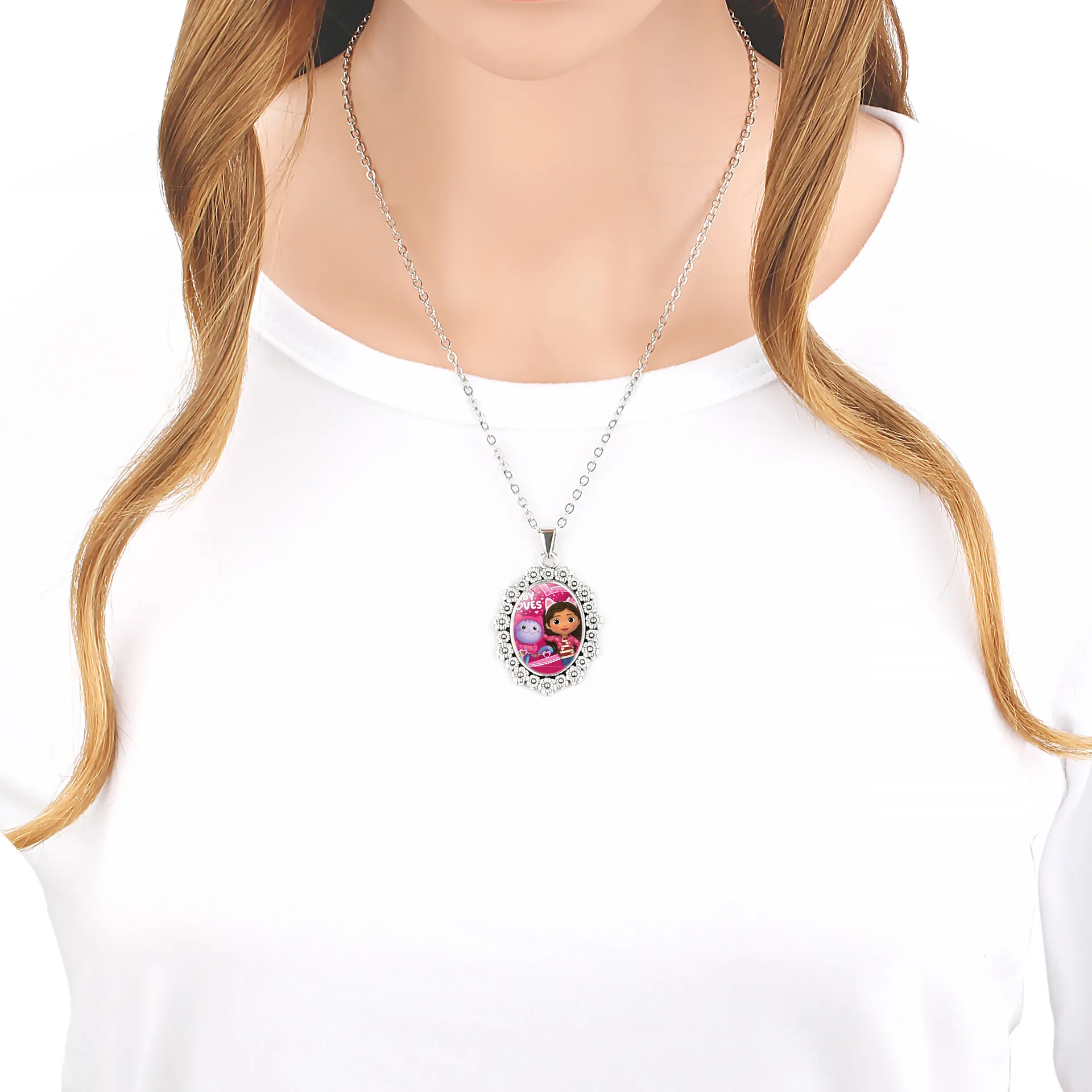 Gabby casas de muñecas collares niñas nuevas cadenas Kawaii gargantilla niños Cosplay joyería de moda niños joyería de moda regalo de cumpleaños