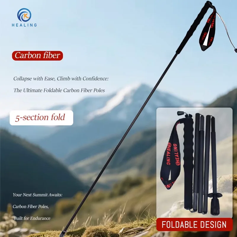 110g Ultra-Light Foldable Carbon Fiber Trekking Poles – Hiking Sticks, Walking Sticks for Trekking & Hiking