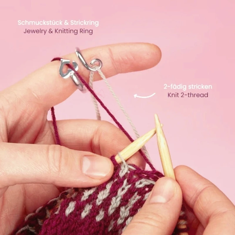 Crochet Rings Yarns Guide Rings Adjustable Thumb Rings for Knitting Hobbyists Convenient Finger Holders for Hand Weaving