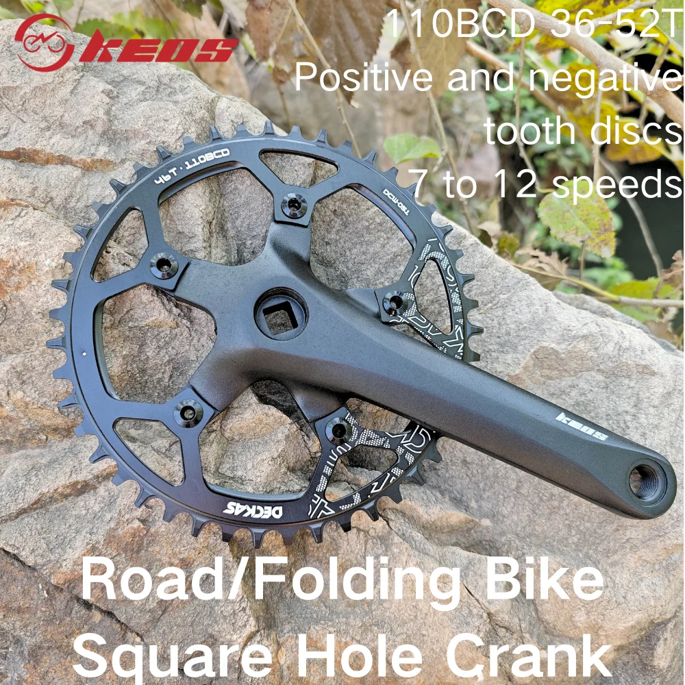 KEOS مربع تفتق كرانسيت CNC الألومنيوم 110BCD سلسلة ضيقة واسعة 7-12 سرعة دراجة السواعد 36-52T أجزاء دراجة الطريق خفيفة الوزن #1