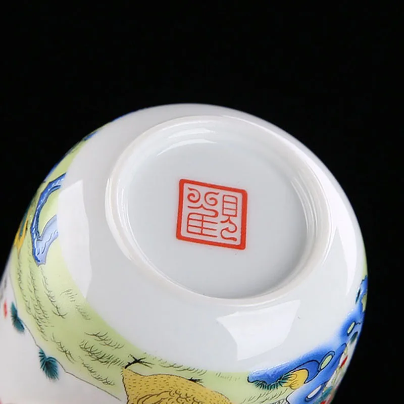 Chinês Suet Jade Xícara de porcelana branca, portátil Tea Bowl, Master Cup, Handpainted Cock, Viagem Teaset Acessórios, 2 pcs por lote